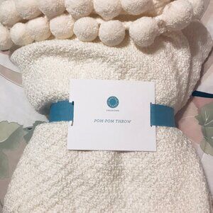 Martha Stewart Ivory Pom-Pom Throw Blanket – Cozy Textured